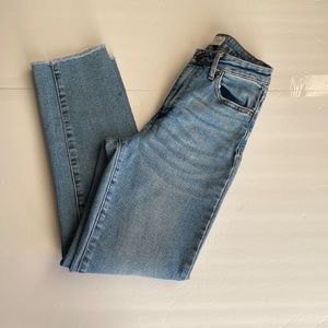 RSQ Blue High Rise Straight Leg Raw Hem Jeans Size 5/27